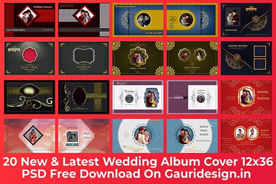 20 New wedding album cover psd free download 12x18 - Gauri Design