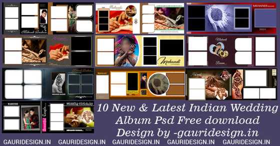 10 New & latest Indian wedding Album Psd 12x36 2021 Mehandi Vol. 01 Free  Download - Gauri Design