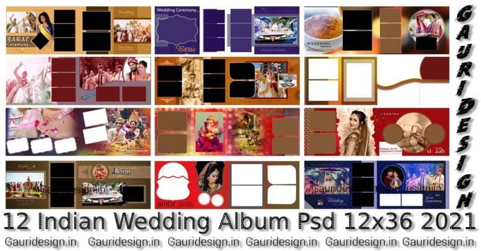 12 Indian Wedding Album Psd 12x36 2021 For Free Download gauridesign