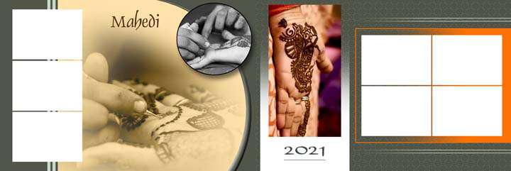 20 New Mehandi Wedding Album PSD for Free download 12x36 2021 gauridesign