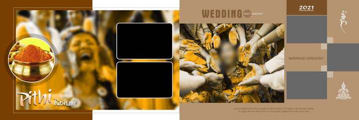 Attractive Haldi Wedding Album PSD Free download 12x36 2021