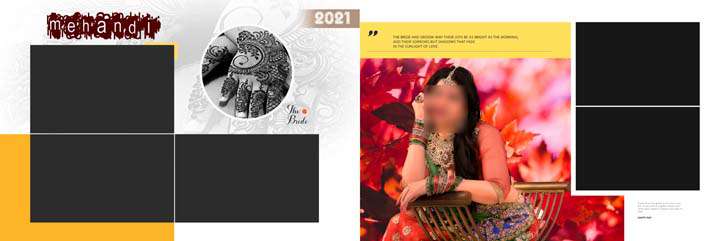 20 New Mehandi Wedding Album PSD for Free download 12x36 2021 gauridesign