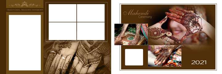 20 New Mehandi Wedding Album PSD for Free download 12x36 2021 gauridesign