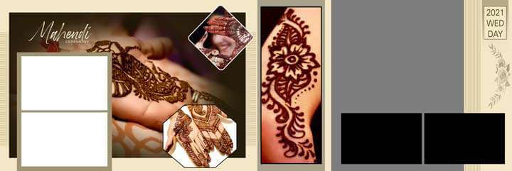 20 New Mehandi Wedding Album PSD for Free download 12x36 2021 gauridesign