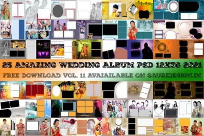 25 Amazing Wedding Album PSD 12x36 2021 Free Download Vol. 11