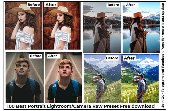 100 Best Portrait Lightroom/Camera Raw Preset Free download by Gauri Design
