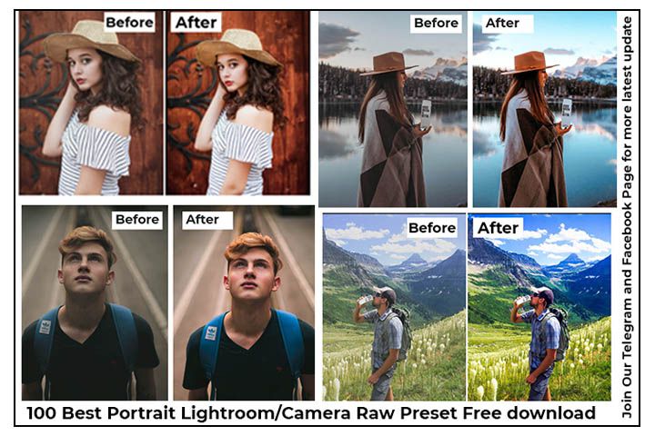 100 Best Portrait Lightroom/Camera Raw Preset Free download by Gauri Design