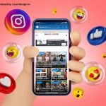 3D Hand Holding Instagram Mockup Free download by gauridesign.in