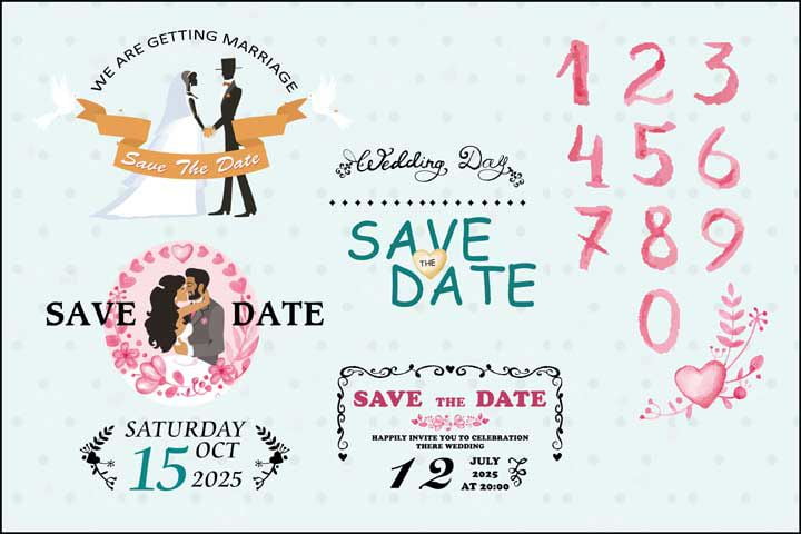 Save The Date Logo PSD by Gauri Design