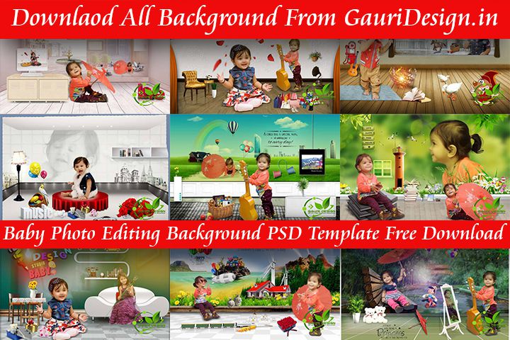 Baby Photo Editing Background PSD Template Free Download by Gauridesign.in
