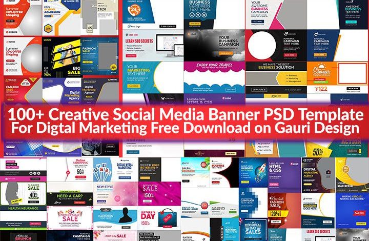 100+ Creative Social Media Banner PSD Template Free Download by gauri design