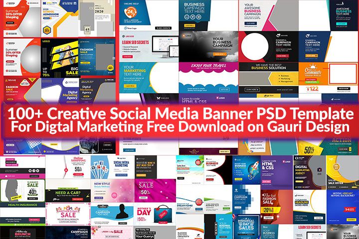 100+ Creative Social Media Banner PSD Template Free Download by gauri design