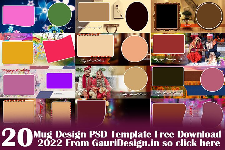 20 Mug Design PSD Template Free Download 2022 by gauri design