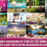 New Born Baby Background PSD Template Free Download 12x18