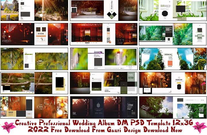 Creative Professional Wedding Album DM PSD Template 12x36 2022 Free Download