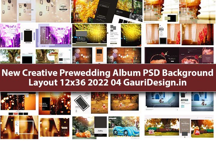 New Creative Prewedding Album PSD Background Layout 12x36 2022 04