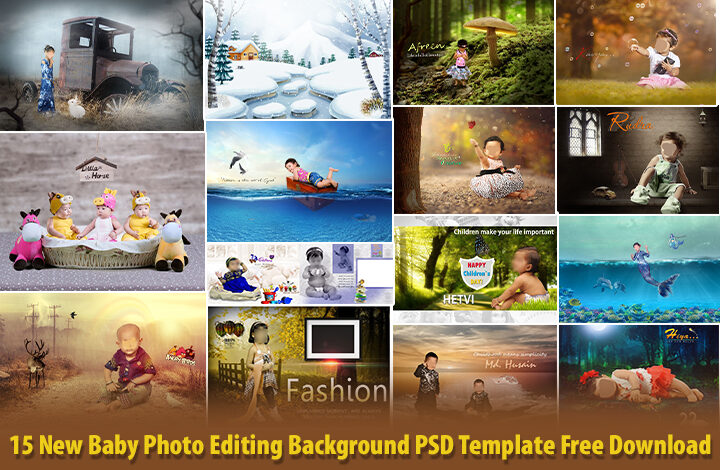 15 New Baby Photo Editing Background PSD Template Free Download- 01
