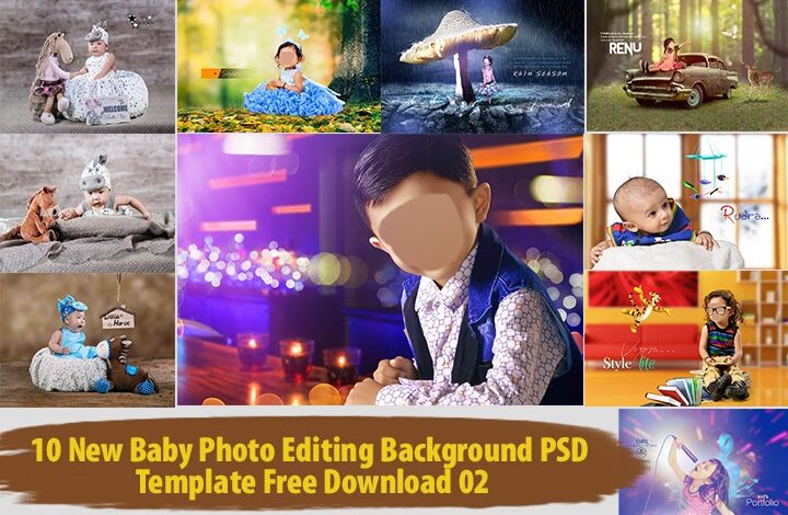 10 New Baby Photo Editing Background PSD Template Free Download 02- gauri design