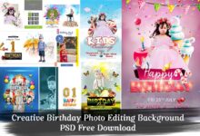 Creative Birthday Photo Editing Background PSD Free Download
