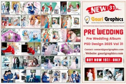 12×36 Pre Wedding Album PSD Design 2025 Vol 31