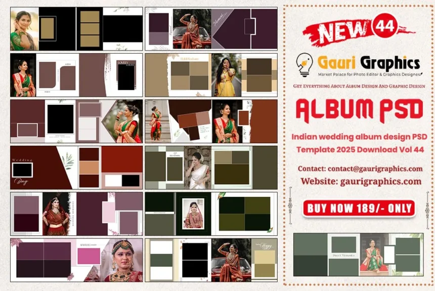 Indian wedding album design PSD Template 2025 Download Vol 44