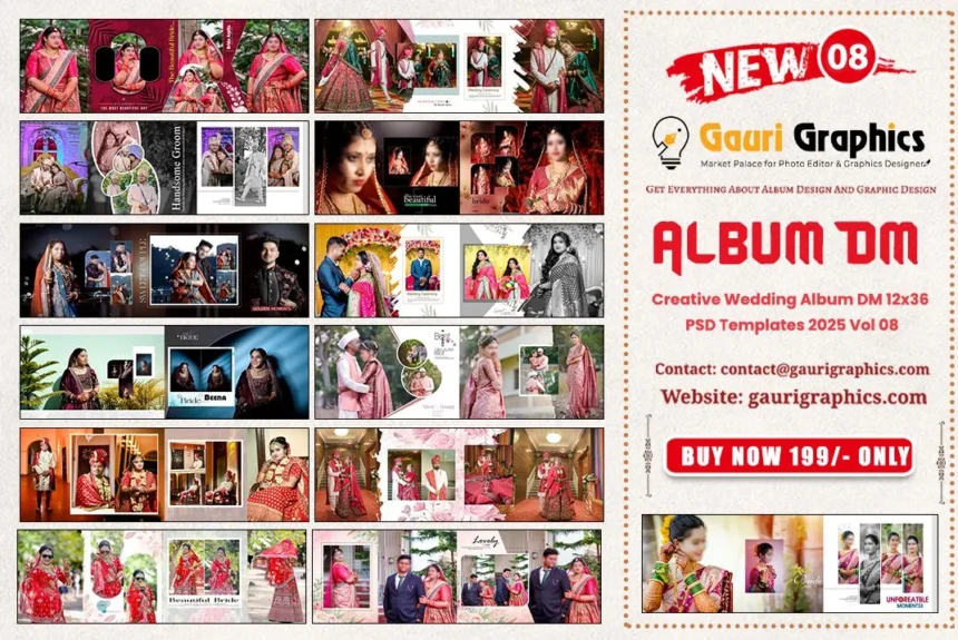 Creative Wedding Album DM 12×36 PSD Templates 2025